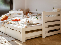 Dvigulė vaikiška lova su stalčiais SENSO 90x200