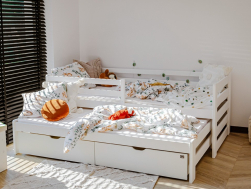 Dvigulė vaikiška lova su stalčiais SENSO 90x200