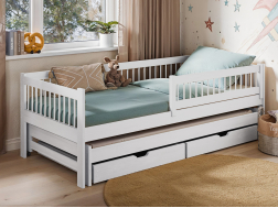 Dvigulė vaikiška lova su stalčiais SOFTI 80x180
