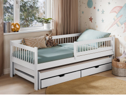 Dvigulė vaikiška lova su stalčiais SOFTI 80x200