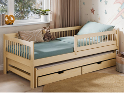 Dvigulė vaikiška lova su stalčiais SOFTI 80x200