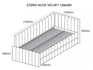 Dvigulė lova ALFIE 120 VELVET