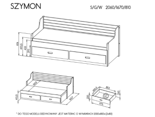 Dvigulė lova SZYMON