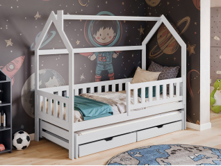 Dvigulė vaikiška lova su stalčiais MONKEY 90x200