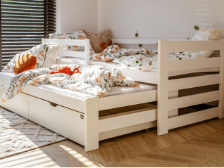 Dvigulė vaikiška lova su stalčiais SENSO 80x160