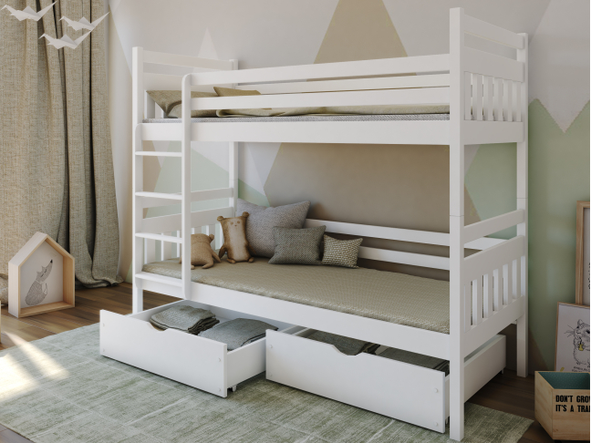 Dviaukštė vaikiška lova su stalčiais ADAS 80x160 Dviaukštė vaikiška lova su stalčiais ADAS 80x160