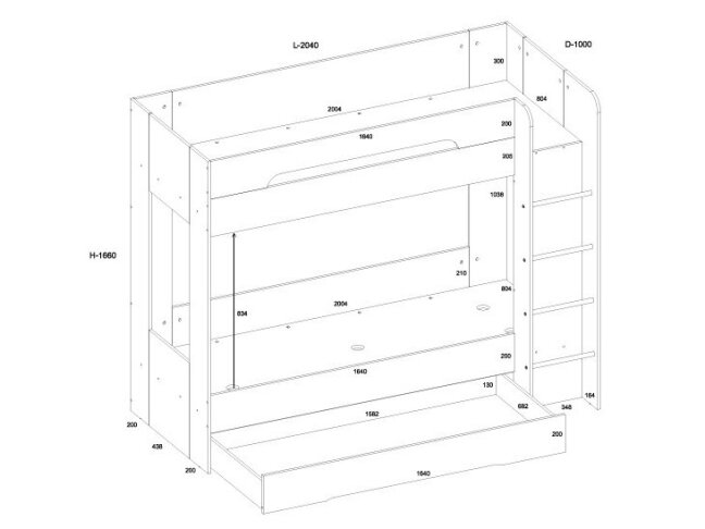Dviaukštė vaikiška lova BLANC P 4