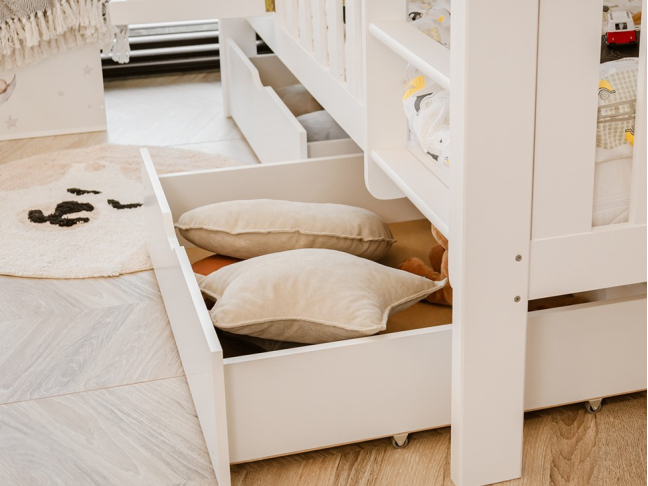 Dviaukštė vaikiška lova su stalčiais KSAWERY 80x180 9 Dviaukštė vaikiška lova su stalčiais KSAWERY 80x180 9