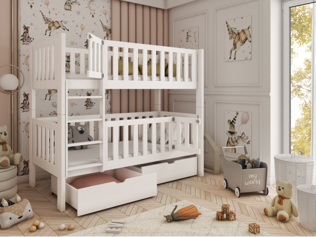 Dviaukštė vaikiška lova su stalčiais KSAWERY 80x180 5