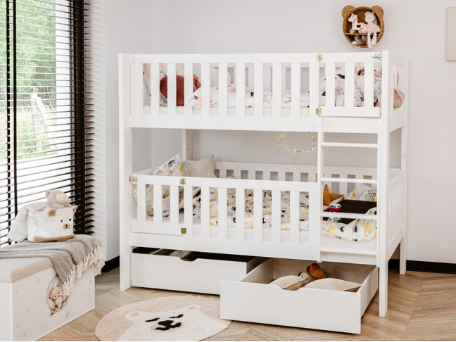 Dviaukštė vaikiška lova su stalčiais KSAWERY 80x180 6 Dviaukštė vaikiška lova su stalčiais KSAWERY 80x180 6