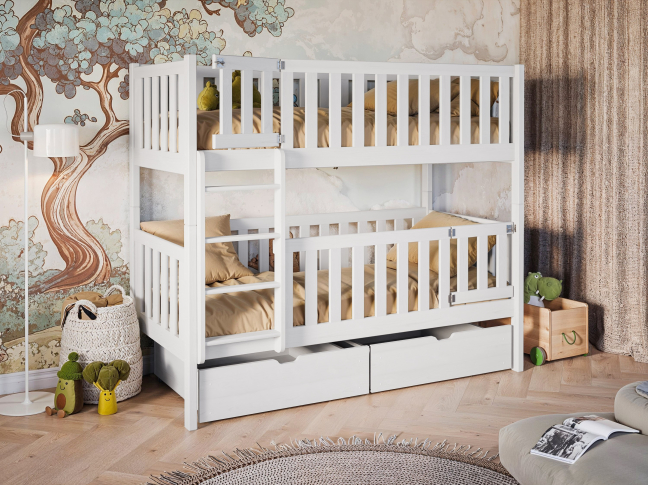 Dviaukštė vaikiška lova su stalčiais KSAWERY 80x180 2 Dviaukštė vaikiška lova su stalčiais KSAWERY 80x180 2