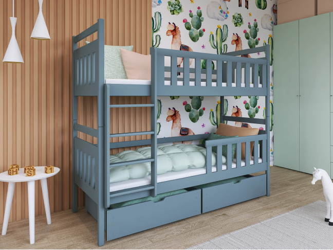 Dviaukštė vaikiška lova su stalčiais MONIKA 80x160 3 Dviaukštė vaikiška lova su stalčiais MONIKA 80x160 3