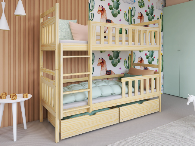 Dviaukštė vaikiška lova su stalčiais MONIKA 80x160 2 Dviaukštė vaikiška lova su stalčiais MONIKA 80x160 2