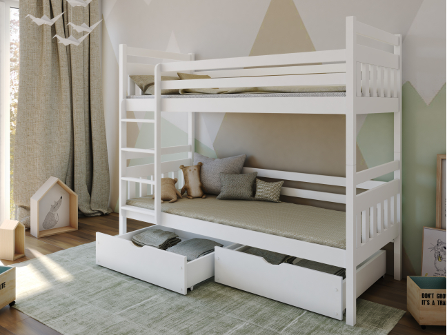 Dviaukštė vaikiška lova su stalčiais ADAS 90x200 Dviaukštė vaikiška lova su stalčiais ADAS 90x200