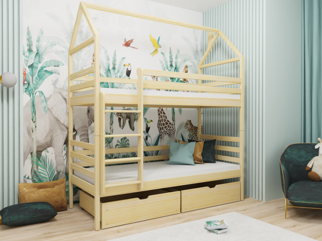 Dviaukštė vaikiška lova su stalčiais ALEX 80x180 4