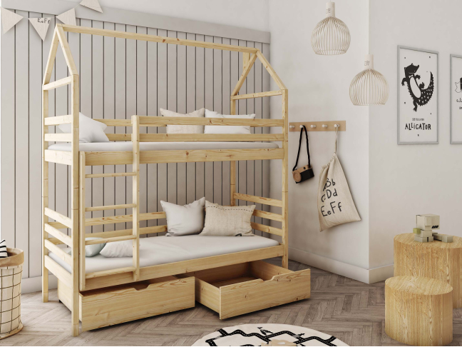 Dviaukštė vaikiška lova su stalčiais ALEX 80x200 2