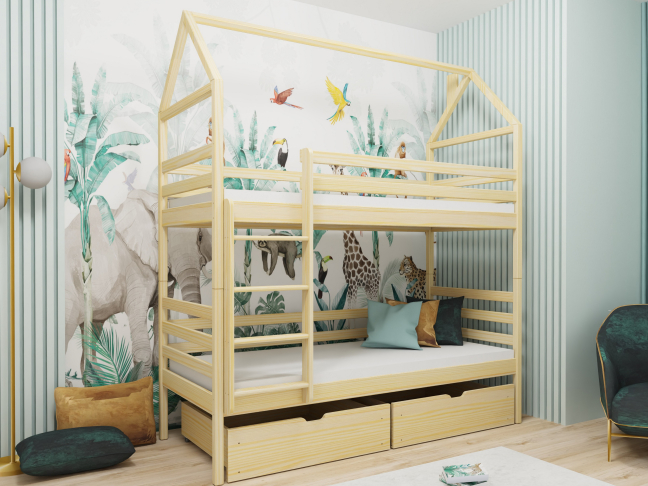 Dviaukštė vaikiška lova su stalčiais ALEX 90x190 4