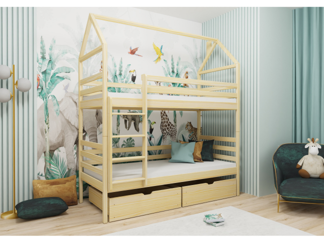 Dviaukštė vaikiška lova su stalčiais ALEX 90x200 4