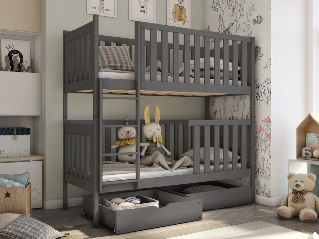 Dviaukštė vaikiška lova su stalčiais DAWID 80x180 11
