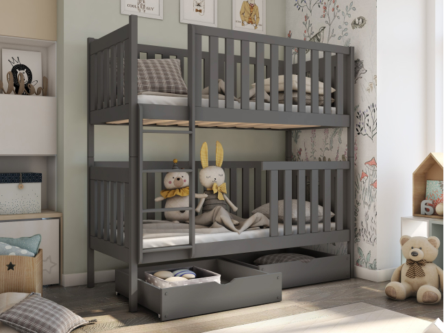 Dviaukštė vaikiška lova su stalčiais DAWID 90x190 3 Dviaukštė vaikiška lova su stalčiais DAWID 90x190 3