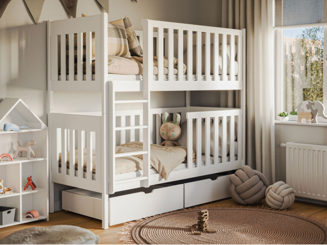 Dviaukštė vaikiška lova su stalčiais DAWID 90x200 Dviaukštė vaikiška lova su stalčiais DAWID 90x200