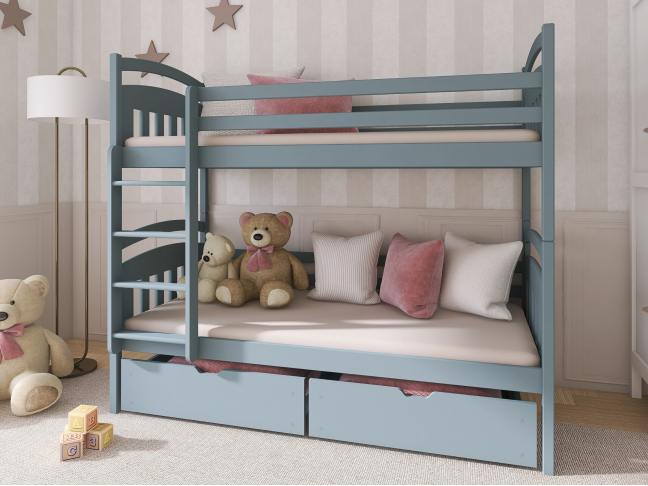 Dviaukštė vaikiška lova su stalčiais GABI 80x160 3