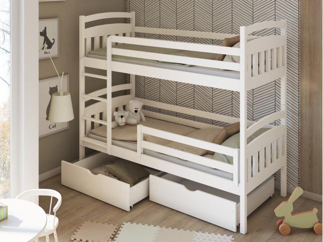 Dviaukštė vaikiška lova su stalčiais GABI 80x160 Dviaukštė vaikiška lova su stalčiais GABI 80x160