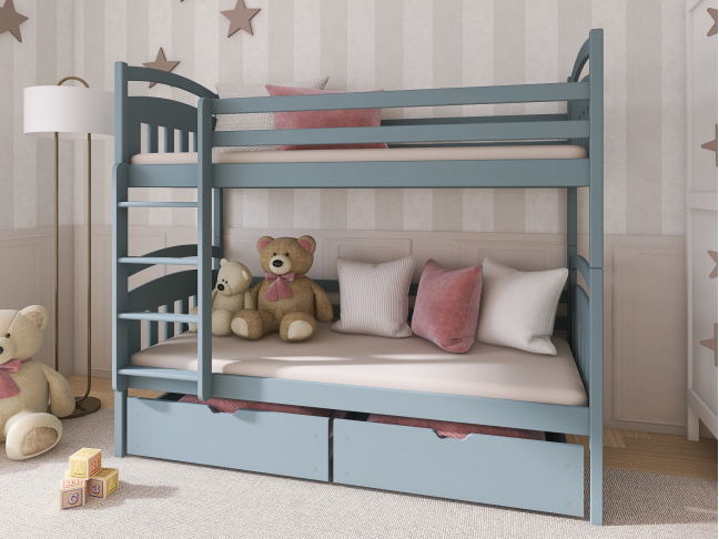Dviaukštė vaikiška lova su stalčiais GABI 80x180 3 Dviaukštė vaikiška lova su stalčiais GABI 80x180 3