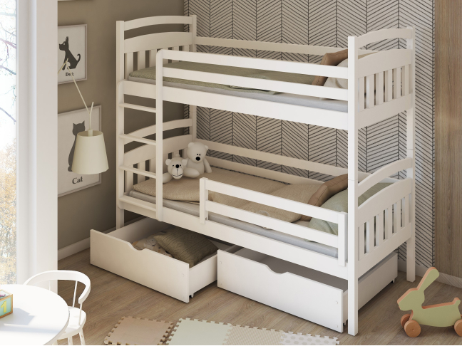 Dviaukštė vaikiška lova su stalčiais GABI 80x180 Dviaukštė vaikiška lova su stalčiais GABI 80x180