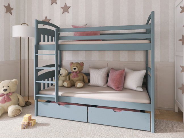 Dviaukštė vaikiška lova su stalčiais GABI 80x200 3 Dviaukštė vaikiška lova su stalčiais GABI 80x200 3
