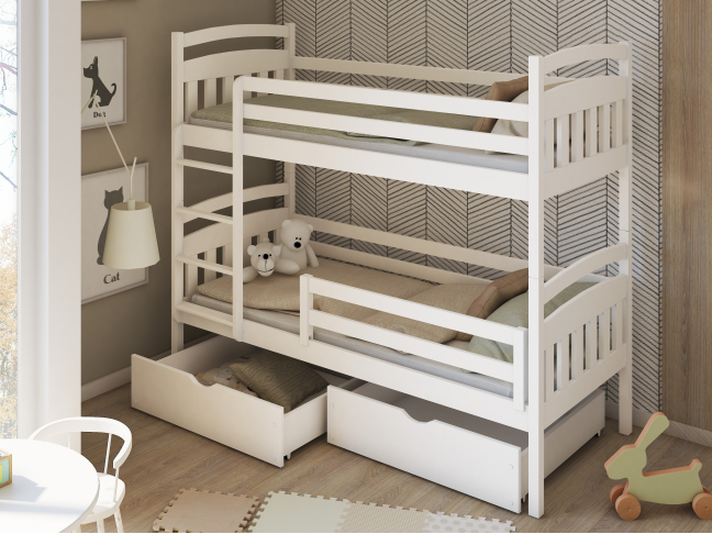 Dviaukštė vaikiška lova su stalčiais GABI 80x200 Dviaukštė vaikiška lova su stalčiais GABI 80x200