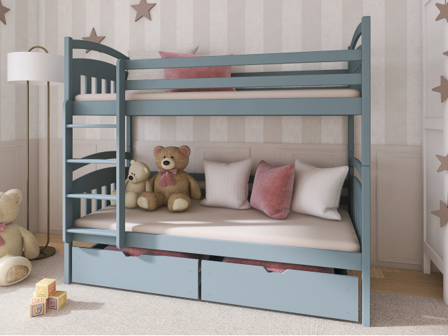 Dviaukštė vaikiška lova su stalčiais GABI 90x190 3 Dviaukštė vaikiška lova su stalčiais GABI 90x190 3