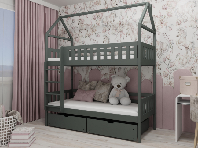 Dviaukštė vaikiška lova su stalčiais GAJA 80x160 3 Dviaukštė vaikiška lova su stalčiais GAJA 80x160 3