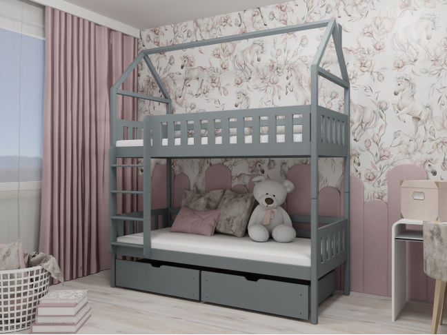 Dviaukštė vaikiška lova su stalčiais GAJA 80x160 4 Dviaukštė vaikiška lova su stalčiais GAJA 80x160 4