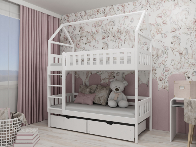 Dviaukštė vaikiška lova su stalčiais GAJA 90x200 1 Dviaukštė vaikiška lova su stalčiais GAJA 90x200 1