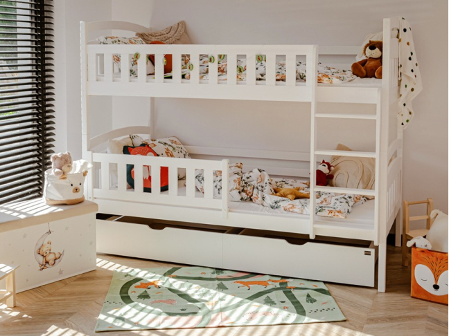 Dviaukštė vaikiška lova su stalčiais IGNAS 80x180