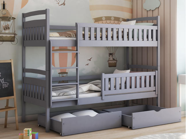 Dviaukštė vaikiška lova su stalčiais IGNAS 80x200 3 Dviaukštė vaikiška lova su stalčiais IGNAS 80x200 3
