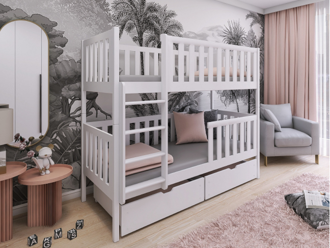 Dviaukštė vaikiška lova su stalčiais MICHALINA 90x190 Dviaukštė vaikiška lova su stalčiais MICHALINA 90x190
