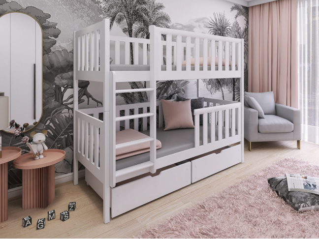 Dviaukštė vaikiška lova su stalčiais MICHALINA 90x200 Dviaukštė vaikiška lova su stalčiais MICHALINA 90x200