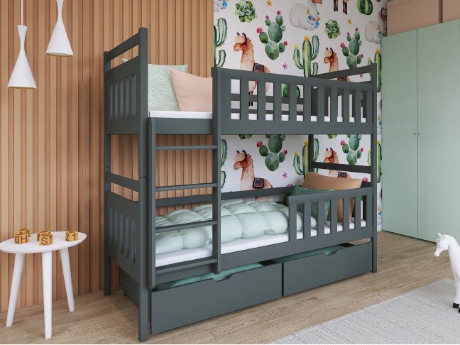 Dviaukštė vaikiška lova su stalčiais MONIKA 90x190 4