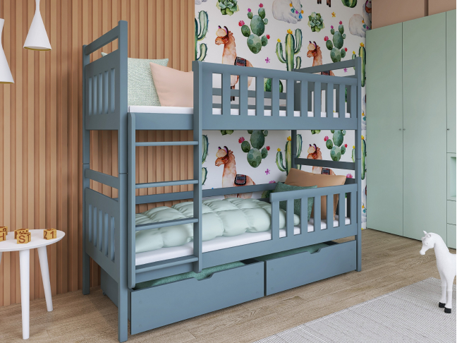 Dviaukštė vaikiška lova su stalčiais MONIKA 90x190 3 Dviaukštė vaikiška lova su stalčiais MONIKA 90x190 3