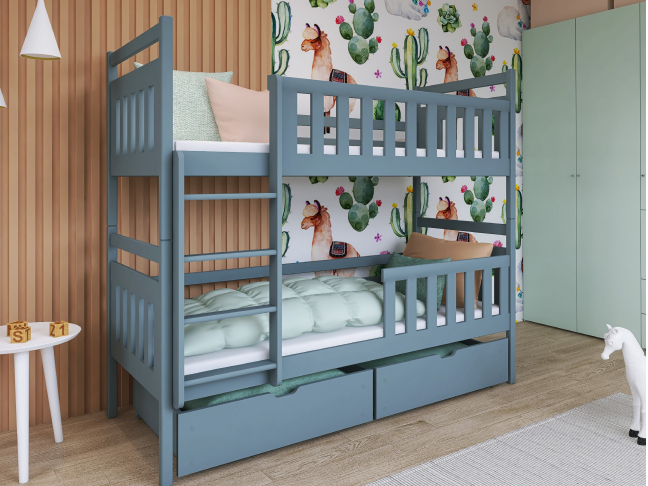 Dviaukštė vaikiška lova su stalčiais MONIKA 90x200 3