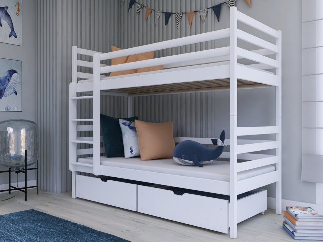 Dviaukštė vaikiška lova su stalčiais NEMO 80x160 1