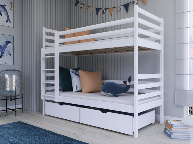 Dviaukštė vaikiška lova su stalčiais NEMO 80x180 4 Dviaukštė vaikiška lova su stalčiais NEMO 80x180 4