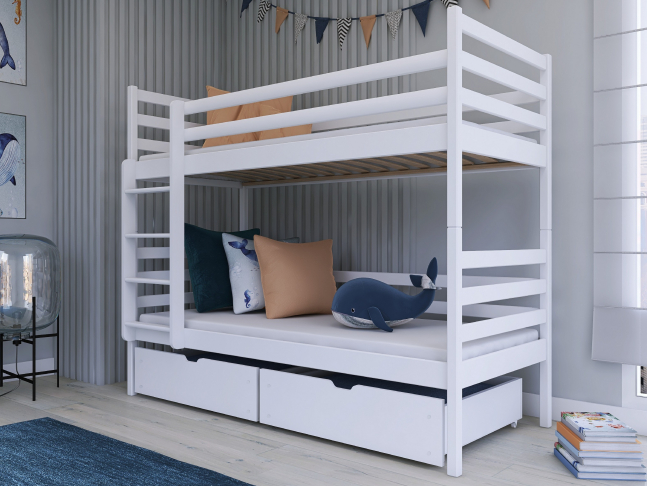 Dviaukštė vaikiška lova su stalčiais NEMO 80x200 Dviaukštė vaikiška lova su stalčiais NEMO 80x200