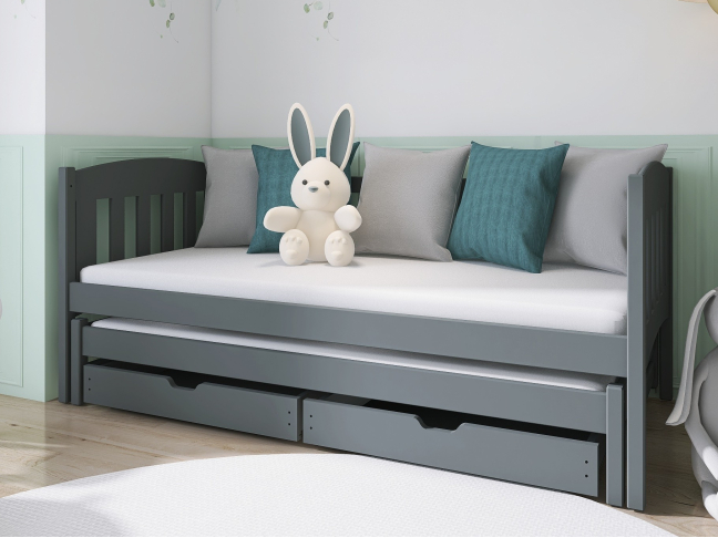 Dvigulė vaikiška lova su stalčiais AMELKA 80x200 3