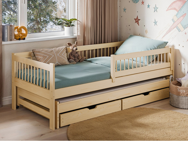 Dvigulė vaikiška lova su stalčiais SOFTI 80x160 3