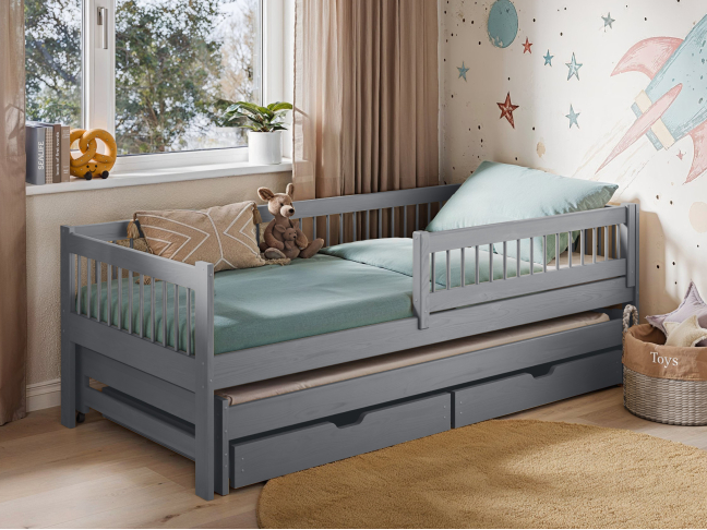 Dvigulė vaikiška lova su stalčiais SOFTI 80x160 1