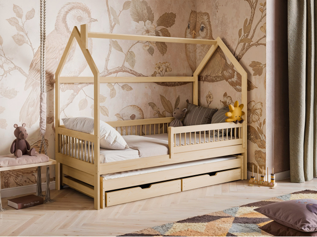 Dvigulė vaikiška lova su stalčiais PAPI 80x200 3 Dvigulė vaikiška lova su stalčiais PAPI 80x200 3