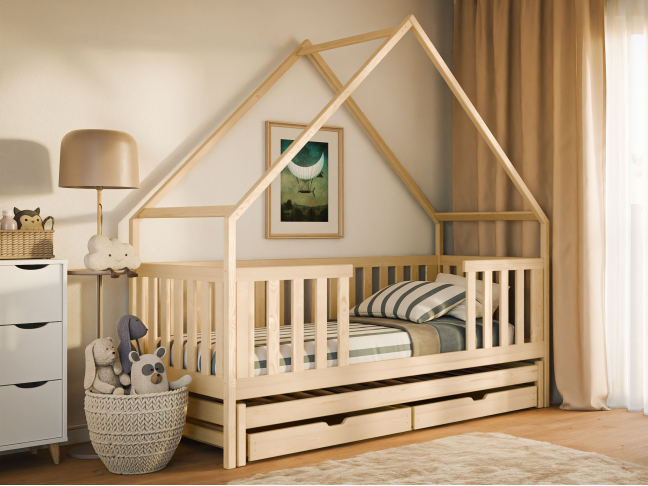 Dvigulė vaikiška lova su stalčiais MAGIC 90x200 1